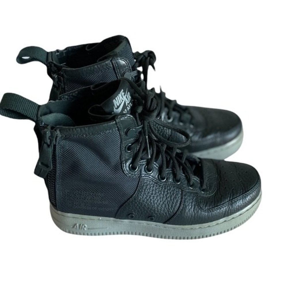 Nike AF1 Special Forces Women Leather Canvas Green Zip LaceUp Sneaker Boot Sz 6